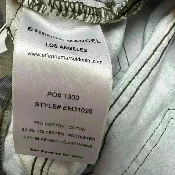 Etienne MARCEL WOMENS RED ZIPPER CAMO JEANS SIZE 25 - Picture 9 of 9